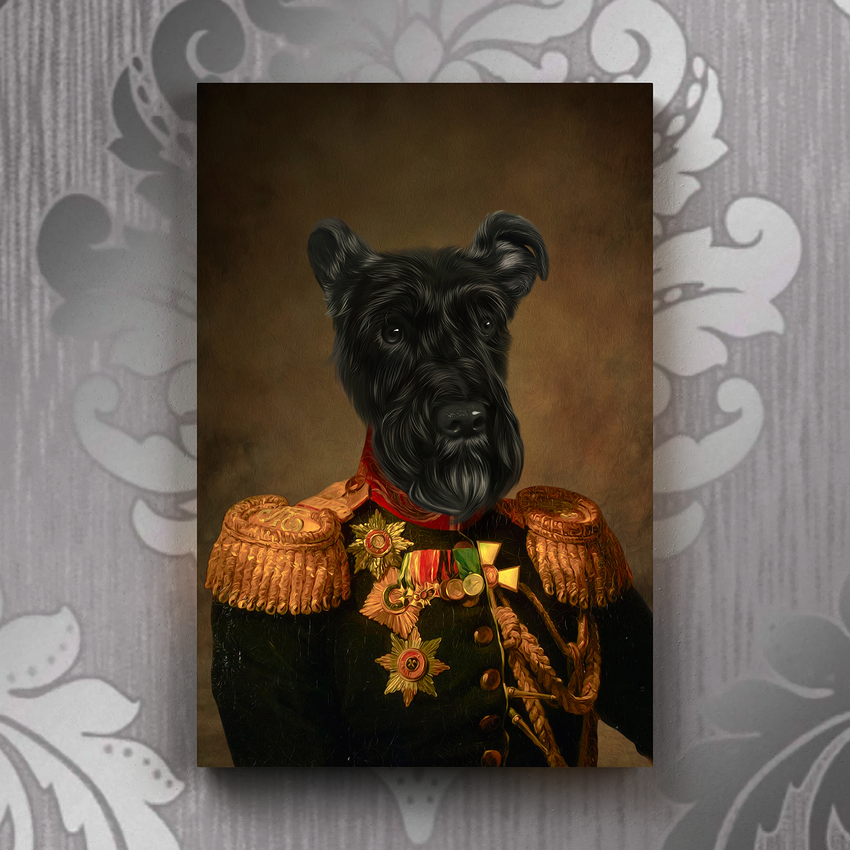 Tails And Paws Canvas 8” X 10” THE BRIGHADIERE - CUSTOM PET CANVAS