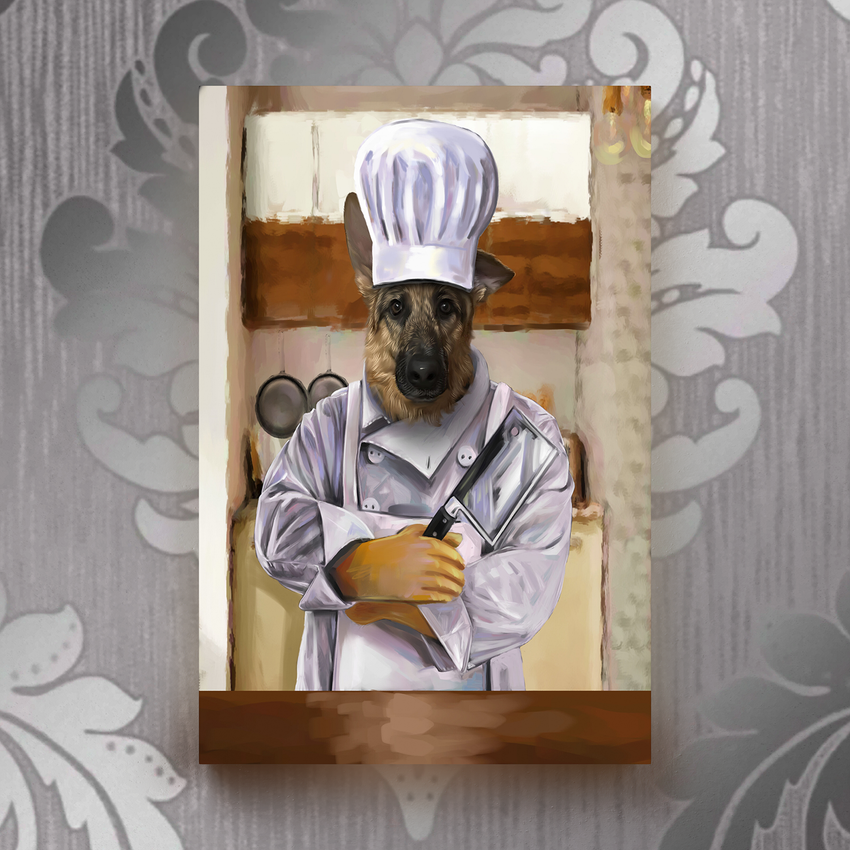 Tails And Paws Canvas 8” X 10” THE CHEF - CUSTOM PET CANVAS