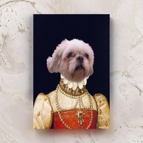 Tails And Paws Canvas 8” X 10” THE PEARL QUEEN - CUSTOM PET CANVAS
