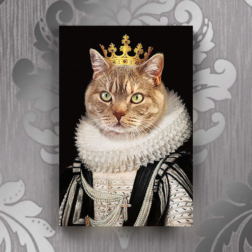 Tails And Paws Canvas 8” X 10” THE SILVER QUEEN - CUSTOM PET CANVAS