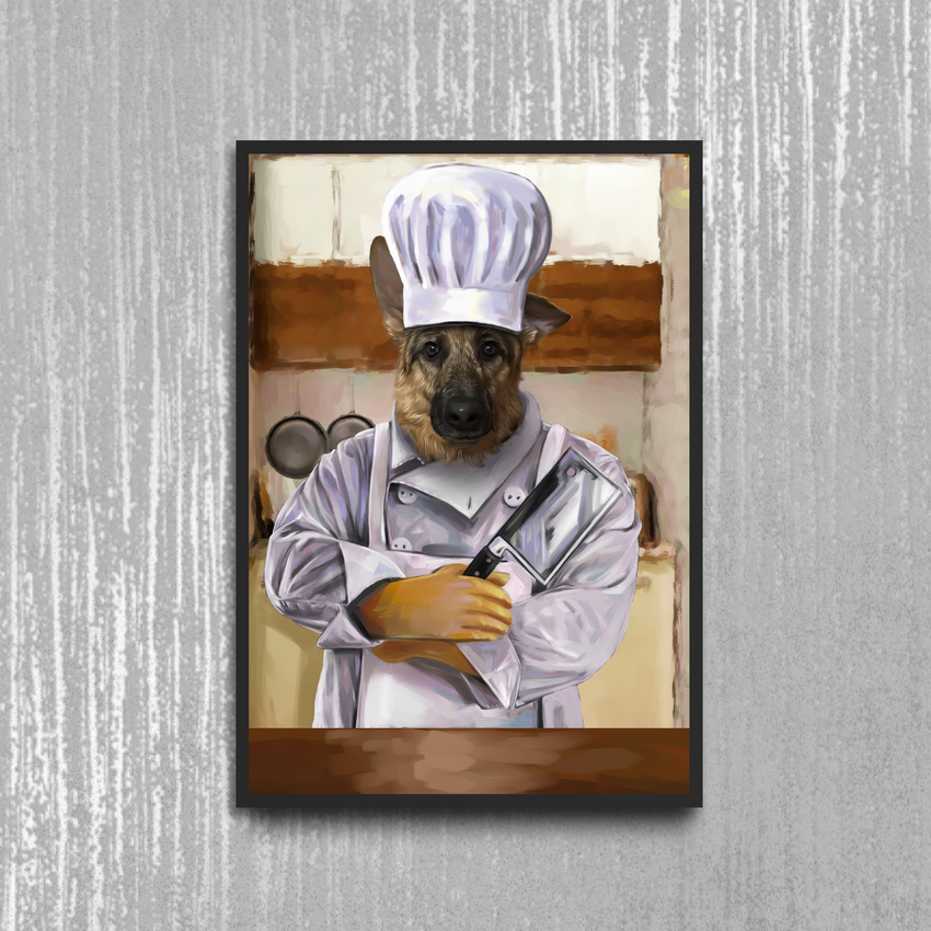 Tails And Paws Poster A4 8.3” X 11.7” THE CHEF - CUSTOM PET POSTER