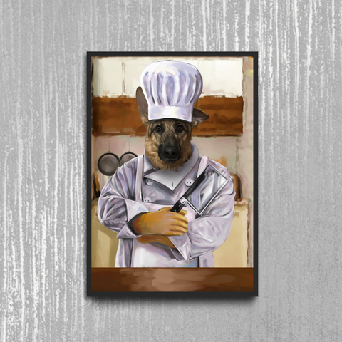 Tails And Paws Poster A4 8.3” X 11.7” THE CHEF - CUSTOM PET POSTER