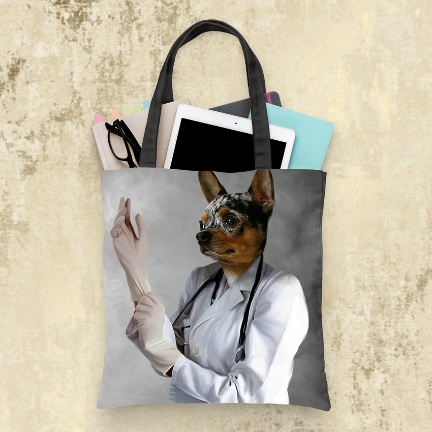 Tails And Paws Tote Bag THE DOGTOR - CUSTOM PET TOTE BAG