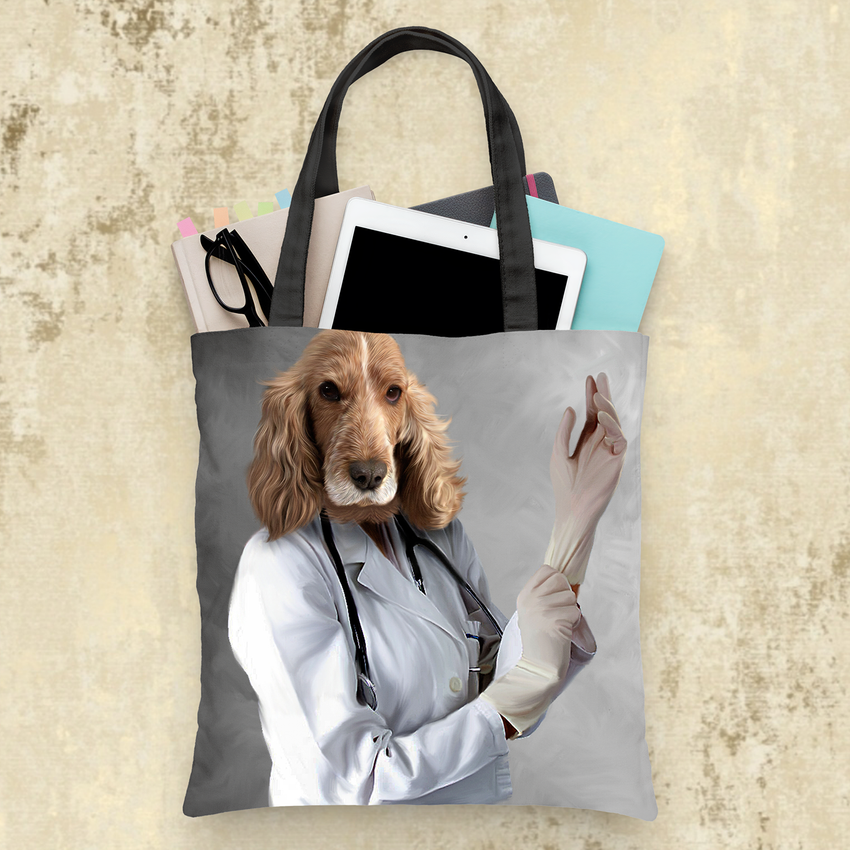 Tails And Paws Tote Bag THE DOGTOR - CUSTOM PET TOTE BAG
