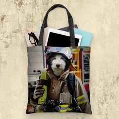 Tails And Paws Tote Bag THE FIREFIGHTER - CUSTOM PET TOTE BAG