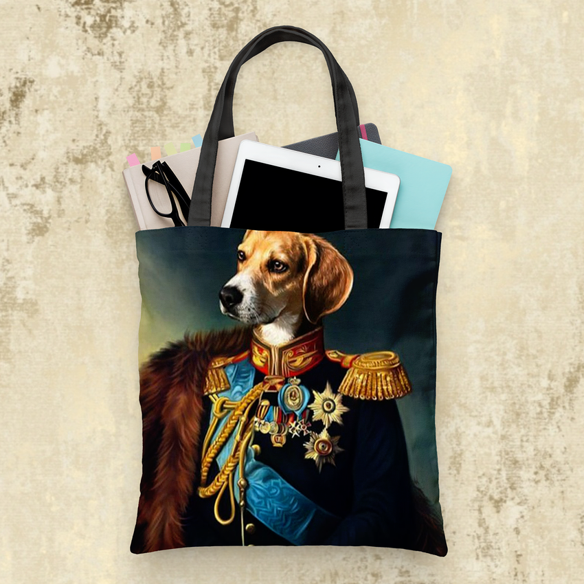 Tails And Paws Tote Bag THE LIUTENANT CORONEL - CUSTOM PET TOTE BAG