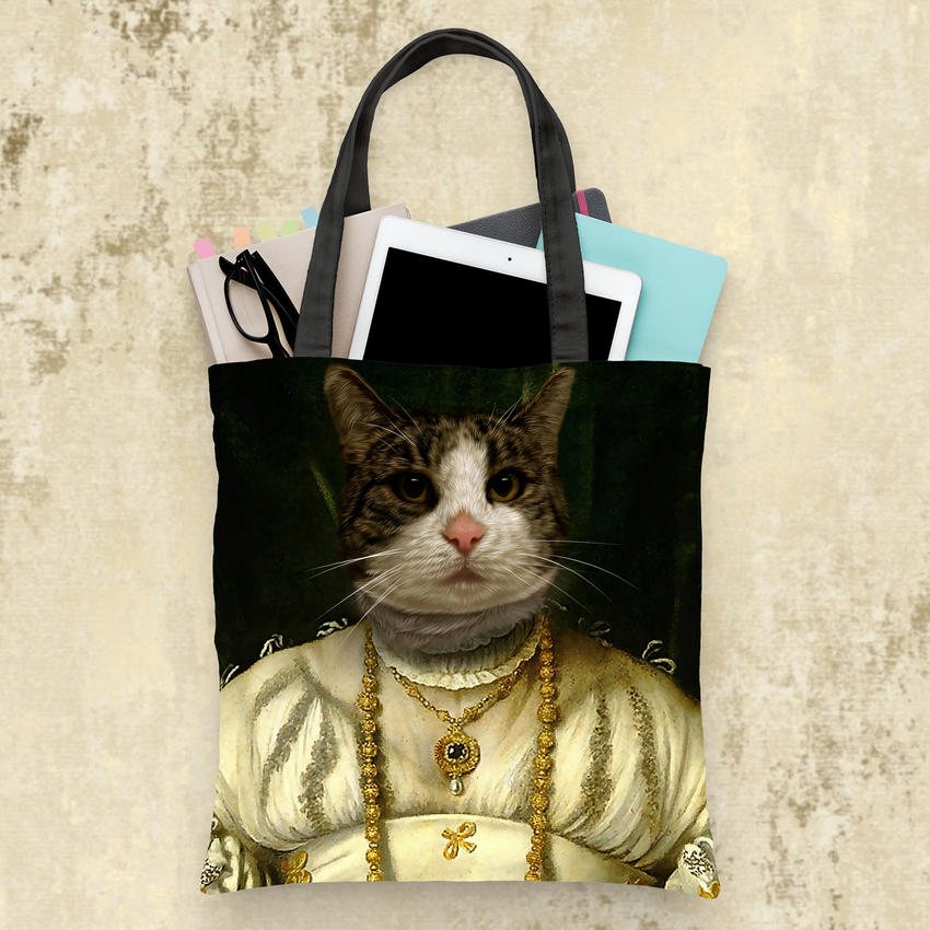 Tails And Paws Tote Bag THE QUEEN OF YELLOW - CUSTOM PET TOTE BAG